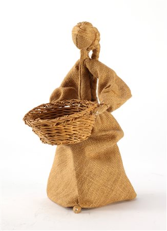 LAI MARIA (1919 - 2013) Senza titolo. Scultura in tela di juta e vimini. Cm...