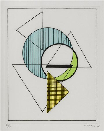 LUIGI VERONESI (1908 - 1998) Composizione 1998 Acquaforte e acquatinta, es....