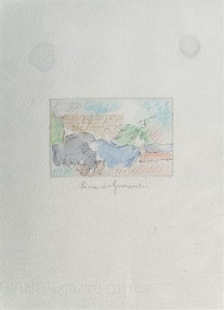 RICCARDO GUARNERI (1933) Senza titolo Tecnica mista su carta cotone 27,2 x...