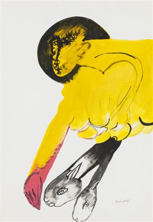 REMO BRINDISI (1918-1996)Senza TitoloTempera su cartacm 48x35Firma al...