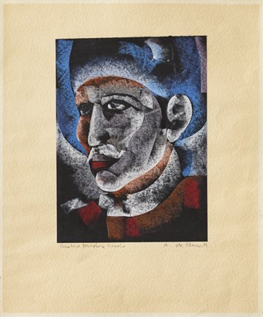 ANTONIO DE MURO (1924)Vecchio pescatore sardoPastelli su carta applicata su...