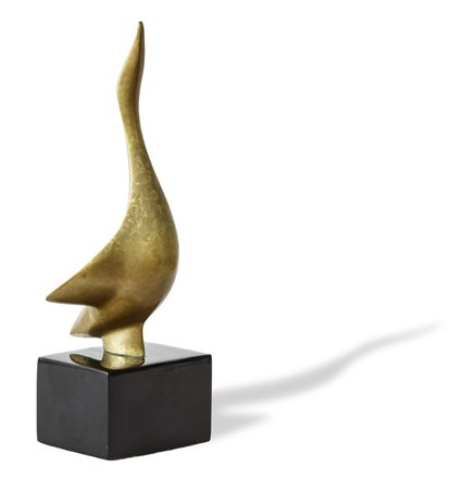 PHILIPPE JEAN (1931-1987)Senza TitoloScultura in bronzo su base in legnocm...