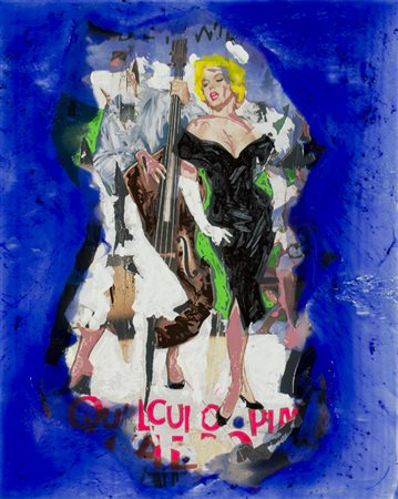 LUTHER BLISSET (1962)Omaggio a Mimmo, 2018Tecnica mista e applicazioni su...