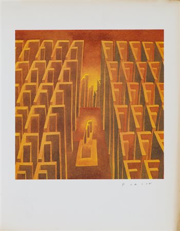 JEAN MICHEL FOLON (1934-2005)F, 1972Fotolitografiacm 30x23,5Firma a matita al...