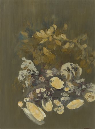 GIANCARLO CAZZANIGA (1930-2013)Interno, 1969Olio su telacm 90x72Firma al...