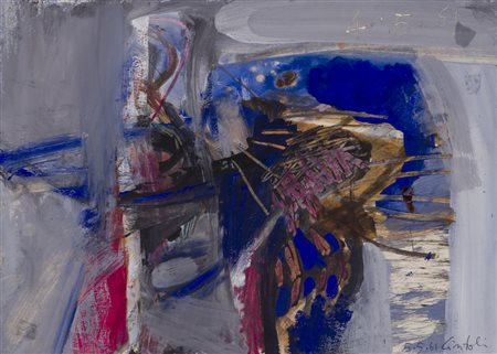 CLAUDIO CINTOLI (1935-1978)Senza Titolo, 1961Pittura su cartacm 25x35Firma e...