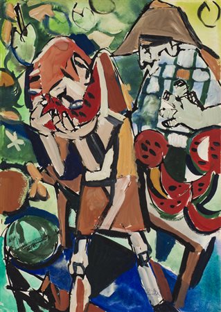 CLAUDIO CINTOLI (1935-1978)Senza Titolo, 1954Pittura su cartoncinocm...