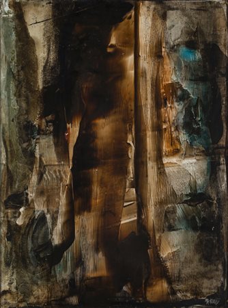 MAX KUATTY (1930-2011)Senza TitoloTecnica mista e smalti su tavolacm...