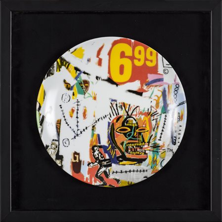 JEAN-MICHEL BASQUIAT (1960-1988)Senza TitoloPiatto in porcellana di Limoges -...