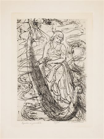 LUIGI BARTOLINI (1892-1963)Laguna in gondolaAcquaforteLastra cm 30x21Foglio...