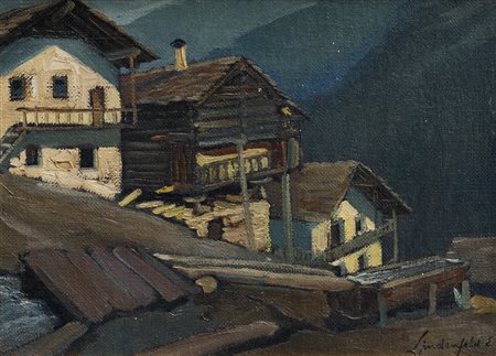 EMIL LINDELFELD (1905-1986)BaiteOlio su telacm 40x55Firma al fronteEtichetta...