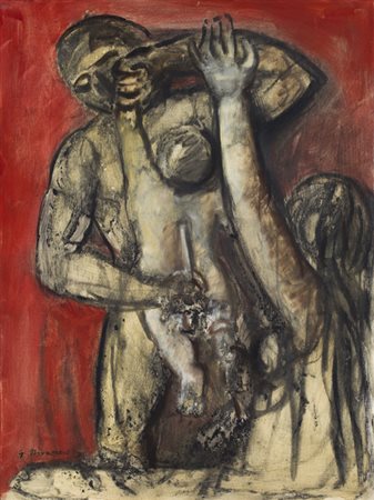 GIOVANNI NOVARESIO (1919-1997)Senza Titolo, 1969Olio su telacm 80x60Firma e...