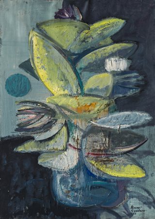 ALVARO GIORDANO (1913-1992)Senza Titolo, 1972Olio su telacm 70x50Firma e...