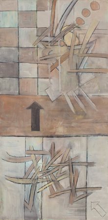 ENRICO CORNEO (1937)Senza Titolo, 1964Olio su telacm 100x49Firma e datazione...