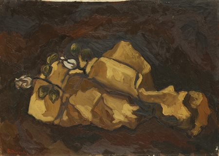 SALVATORE FRATANTONIO (1938)Rose secche, 1968Olio su telacm 50x70Firma e...