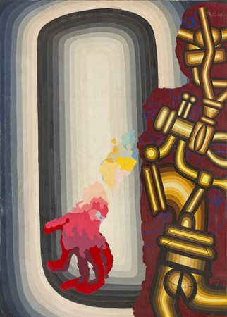 ANONIMOUomo mecchanizato, 1968Tecnica mista su telacm 50x70Firma indecifrata...