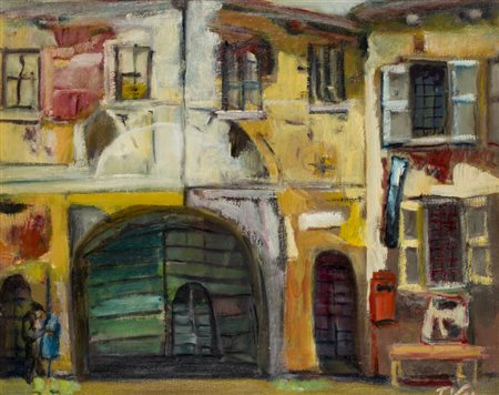 TOMMASO VEI (1929)Vecchia Milano, 1989Olio su telacm 40x50Firma al...