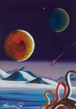 RENATO JESHAHR MINOZZI (1937)Senza Titolo, 1974Olio su telacm 40x30Firma e...