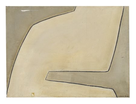 SILVERIO GADALDI (1918)L'ansa, 1964Olio su tela di jutacm 60x80Firma e...