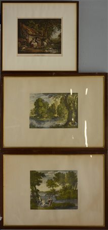 Lotto composto da tre stampe a colori di soggetto e misure diverse (difetti)