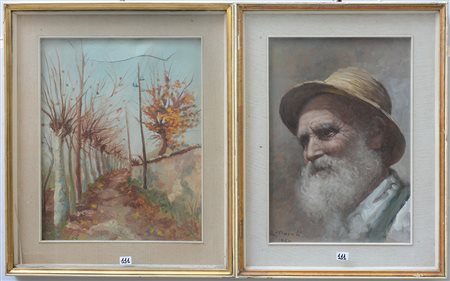 Moioli "Ritratto virile" olio (cm 50x35) firmato e datato 1940 in basso a...