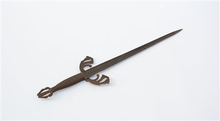 Pugnale mano sinistra ornamentale da panoplia, in stile del secolo XVII -EN...