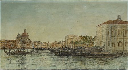 Wilhelm Von Gegerfelt (Goteborg 1844 - Torekov 1920) "Venezia" tecnica mista...