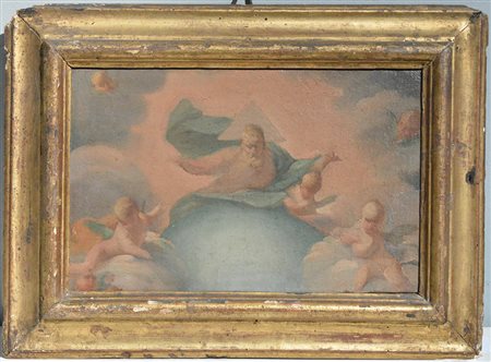 Scuola dell'inizio del secolo XVIII, bozzetto raffigurante "Dio tra gli...