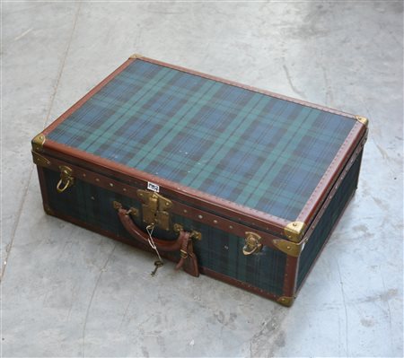 RALPH LAUREN Valigia rigida con il suo classico motivo tartan "Blackwatch" in...