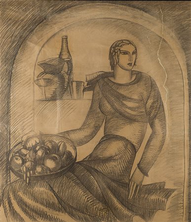 Ignoto Studio allegorico per decorazione di gusto Novecento, raffigurante una...