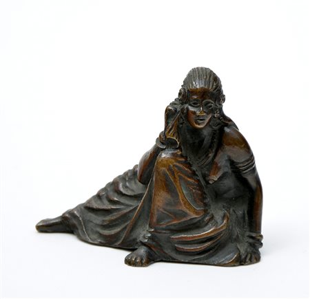 Ignoto "Dama" scultura 'erotica' in bronzo (h. cm 7)