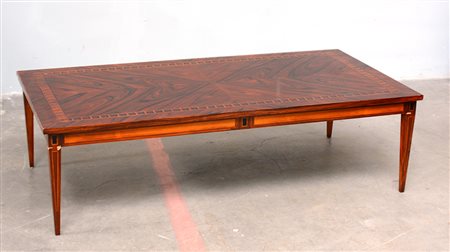 Tavolino rettangolare da salotto con gambe rastremate decorato con...