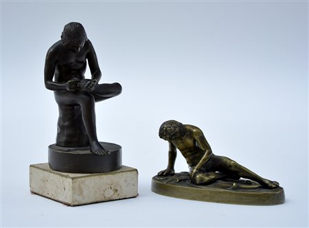 Lotto composto da due gruppi in bronzo da modelli antichi