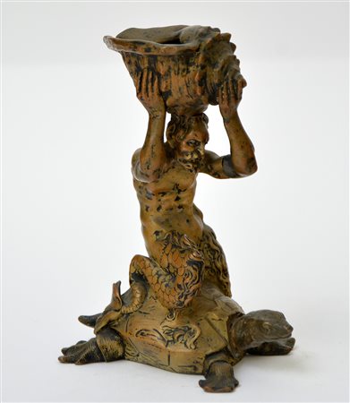 Ignoto "Fauno su tartaruga" gruppo in bronzo (h. cm 16)