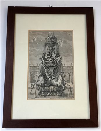 Pierre Mariette "Fontana 1662" incisione all'acquaforte (mm 220x140) In...