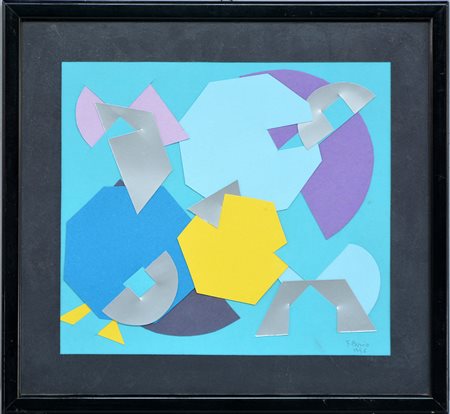 Firma indecifrata, "Senza titolo" 1996, collage su carta (cm 20,5x23) firmato...