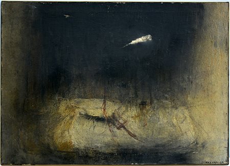 Giancarlo Cazzaniga (Monza 1930) "Tavolo da lavoro" 1960 acrilico su tela (cm...