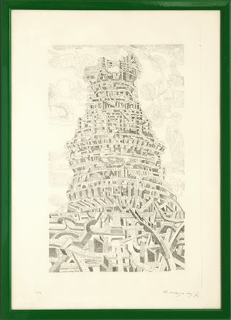 Firma indecifrata "Senza titolo" acquaforte - prova d'artista (lastra cm...