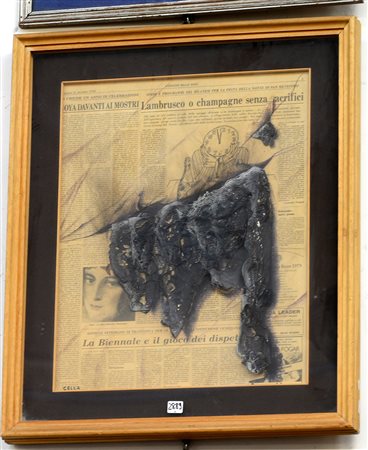 Ezio Cella (Milano 1932) “Profezie oscure” 1979, tecnica mista su carta di...