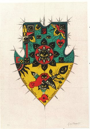 Guy Harloff (Parigi 1933 - 1991) "Freccia" 1972, serigrafia a colori - prova...