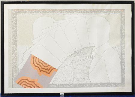 Angelo Cagnone (Carcare 1941) "Tilt" 1977, litografia (cm 70x100) numerata...