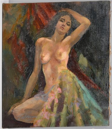 Mario Tabacci (1919 - 2011) "Nudo di donna" olio su tela (cm 70x60) firmato...
