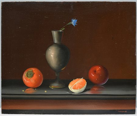 Adriano Gajoni (1913 - 1965) "Natura morta" olio su masonite (cm 50x60)...