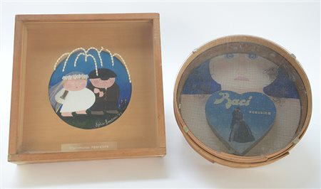 Lydia Sansoni Lotto composto da due composizioni polimateriche di misure...