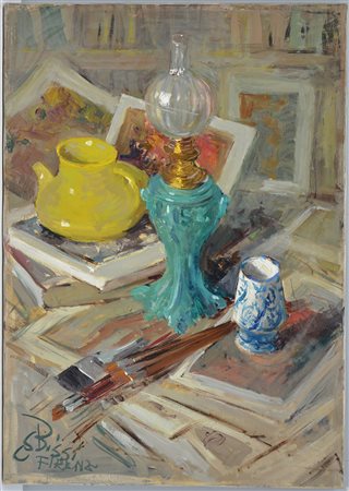 Sergio Cirno Bissi (Carmignano 1902 - Firenze 1987) "Oggetti nello studio"...