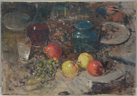 Sergio Cirno Bissi (Carmignano 1902 - Firenze 1987) "Natura morta" 1969, olio...