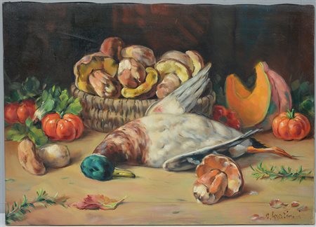 Alfio Paolo Graziani (Roncoferraro 1900 - Gavirate 1981) "Natura morta con...