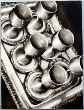 Francesca Tulli (Roma 1956) "Senza titolo" 1997, olio su carta intelata (cm...