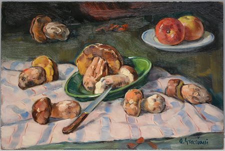 Alfio Paolo Graziani (Roncoferraro 1900 - Gavirate 1981) "Natura morta con...