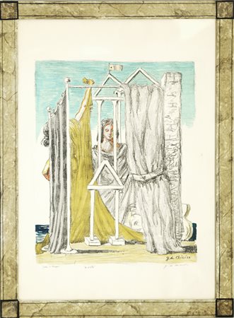 Giorgio De Chirico (Volos 1888 - Roma 1978) "Le sibille" litografia a colori...